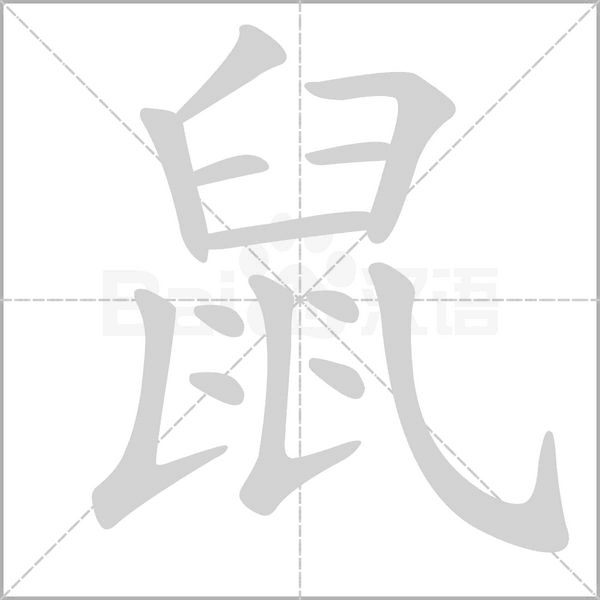 鼠字笔顺图