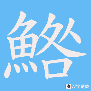 鯦字笔顺图