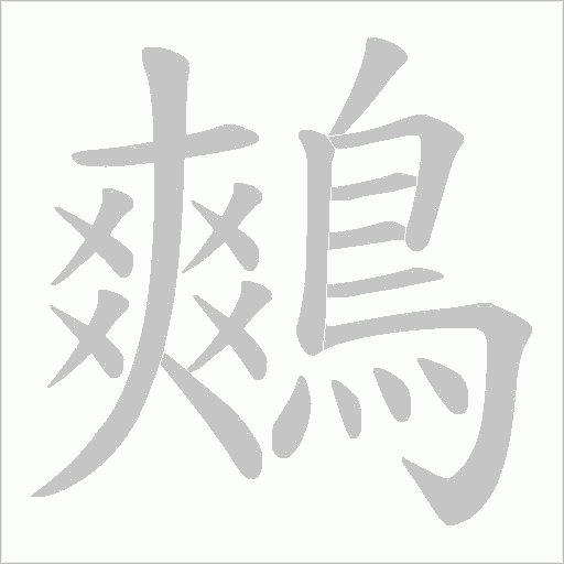 鷞字笔顺图