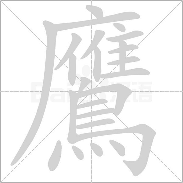 鷹字笔顺图