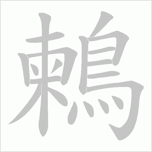 鶫字笔顺图