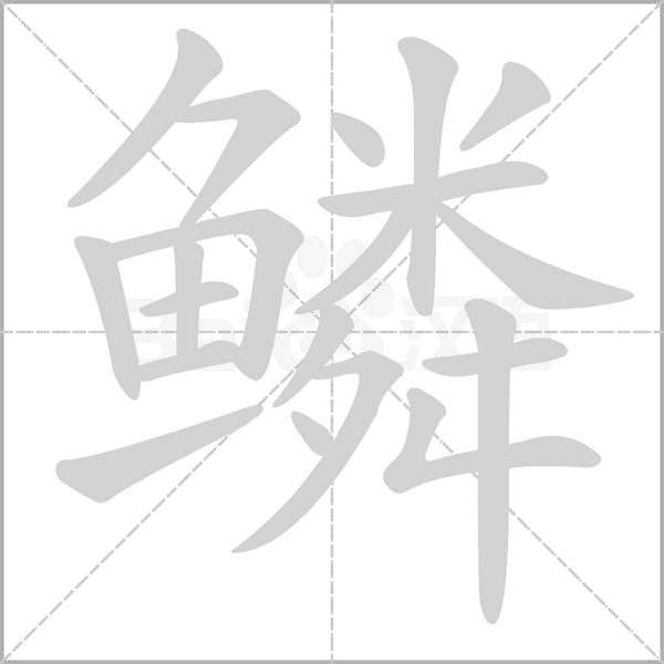 鳞字笔顺图
