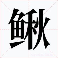 鳅字的字形和写法