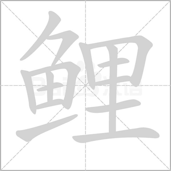 鲤字笔顺图