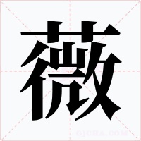 薇字的字形和写法