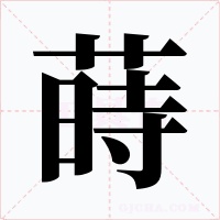 蒔字的字形和写法