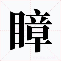 瞕字的字形和写法