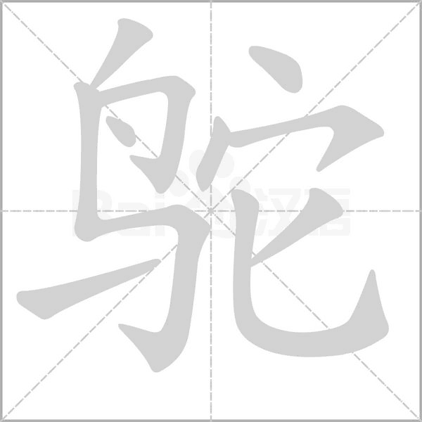 鸵字笔顺图