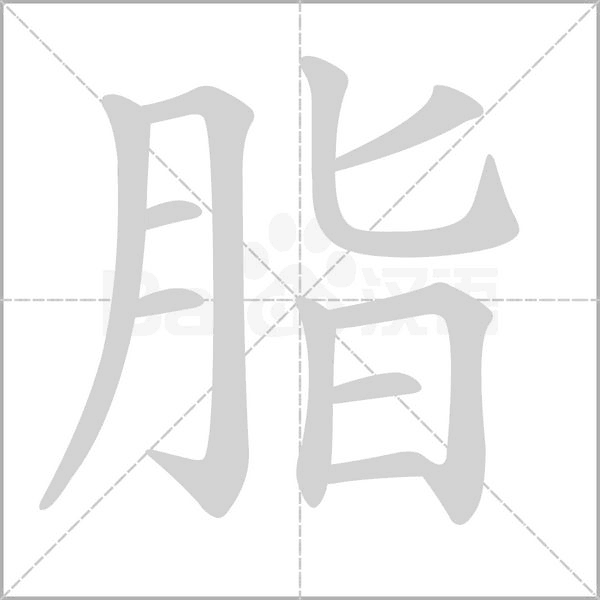 脂字笔顺图