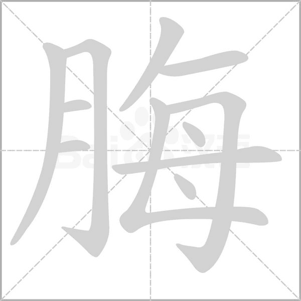 脢字笔顺图