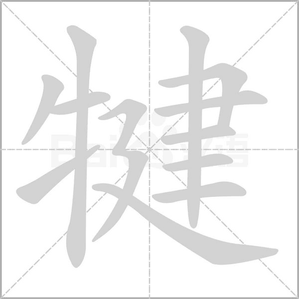 犍字笔顺图