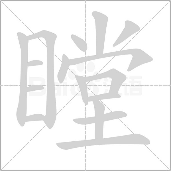 瞠字笔顺图