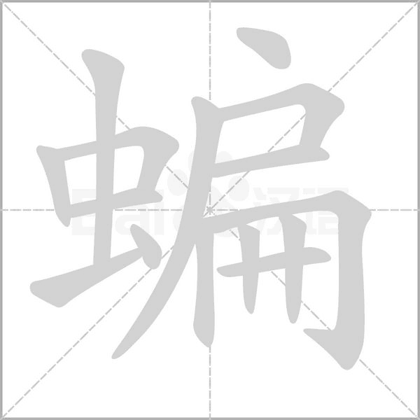 蝙字笔顺图