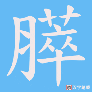 膵字笔顺图