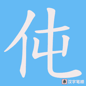 伅字笔顺图